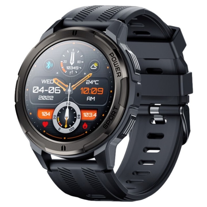 Smartwatch Rubicon RNCF26, AMOLED HD 1.43", Bluetooth Call, negru