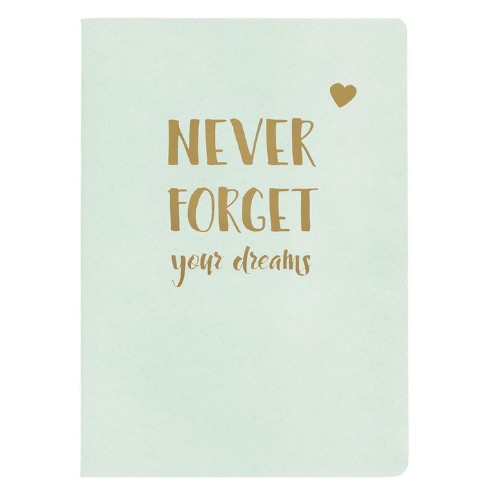 A5-ös Dictando jegyzetfüzet mentolöld borítóüzenet arany fóliával - 40F