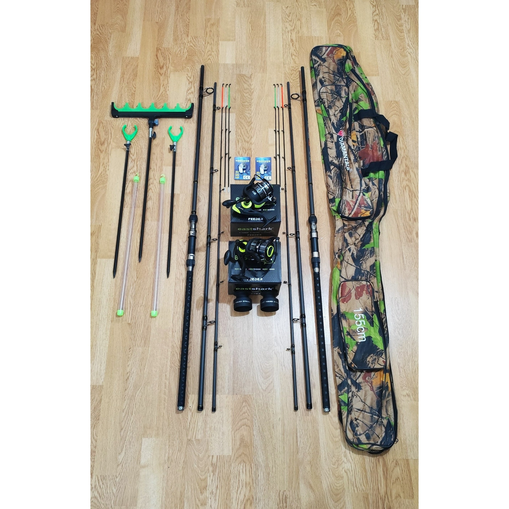 Set 2 Lansete, eastshark, Feeder, Carbon, Reglabile 3.60m - 4.10m