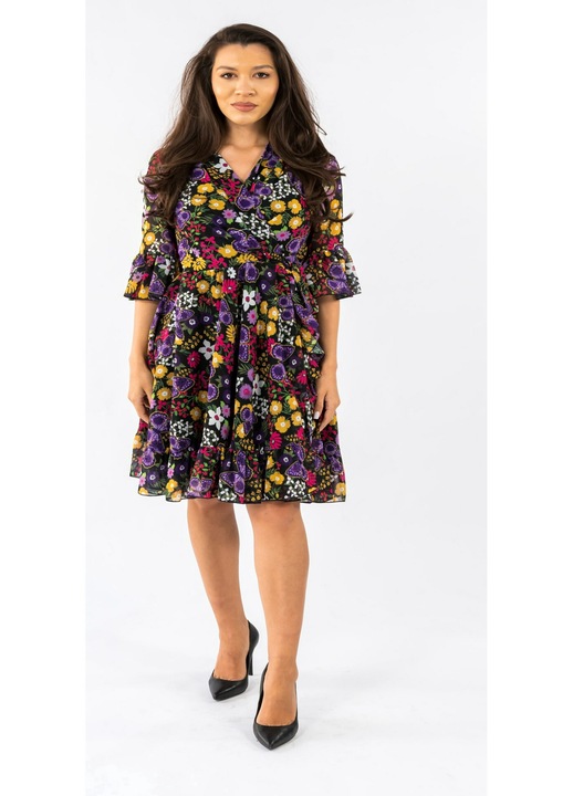 Многоцветна рокля с флорални щампи Claudia, Многоцветен