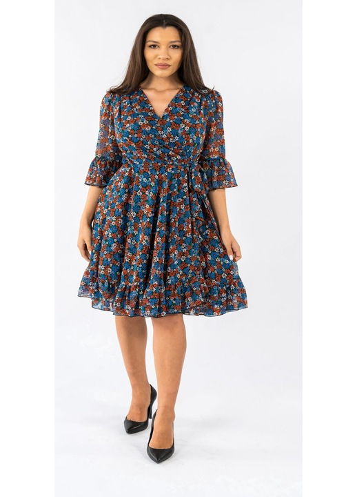 Рокля с флорален принт Claudia, Многоцветен