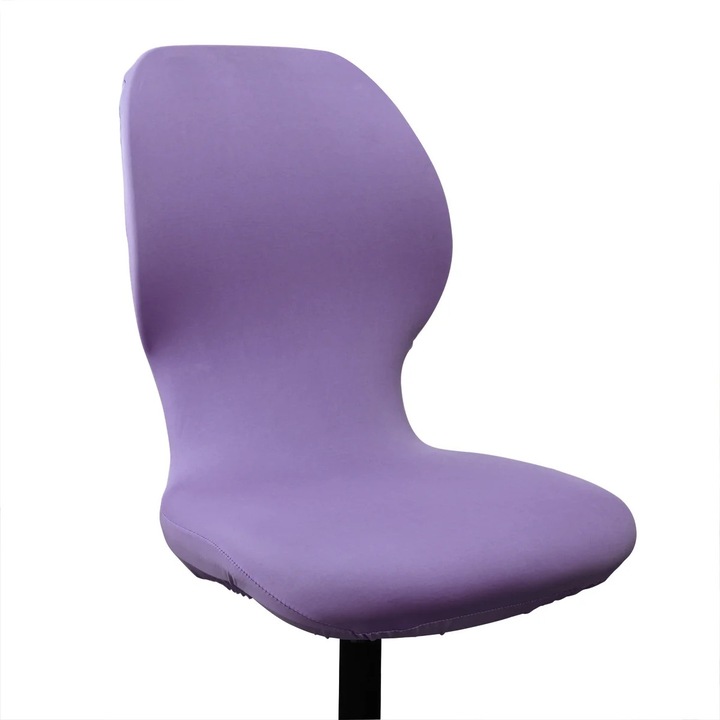 Husa pentru scaun rotativ, violet, material elastic, dimensiuni 36-50cm x 40-56cm x 36-48cm x 38-55cm