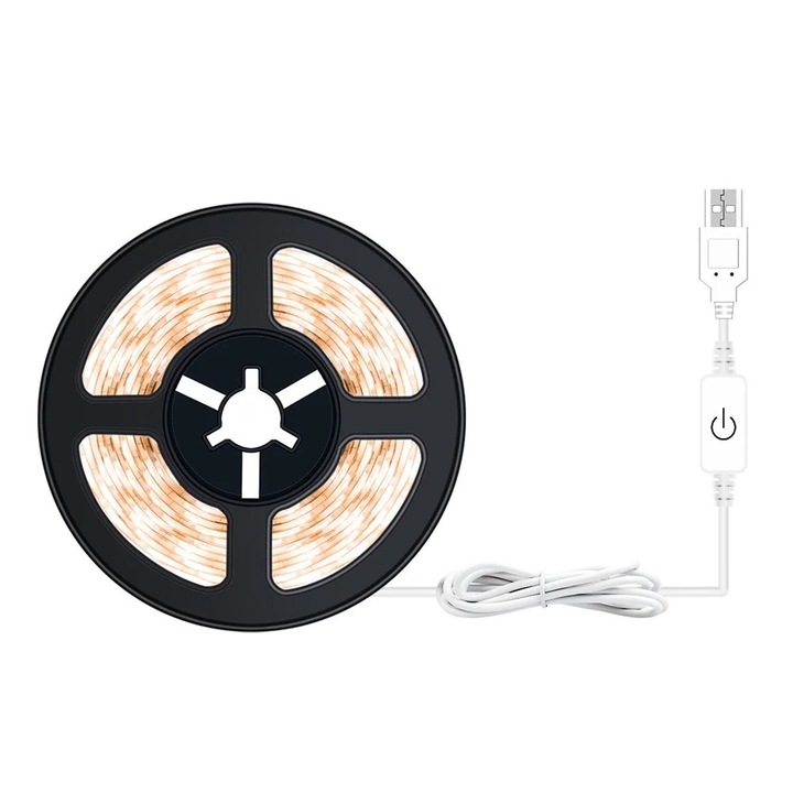 Benza LED RGB, 300 LED-uri, control tactil, impermeabil, multicolor, 5V