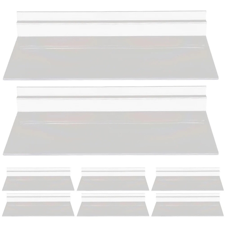 Rafturi afisare, set de 8 bucati, material plastic, 25x12x3.5cm