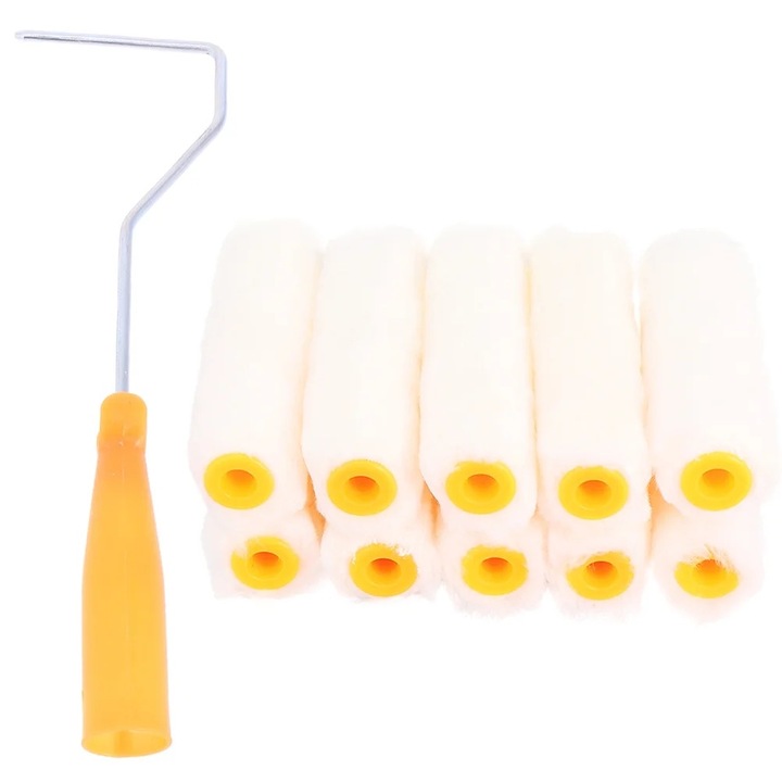 Set de 10 capete de role de vopsit, 37x3x0.3cm, material bumbac, multicolor