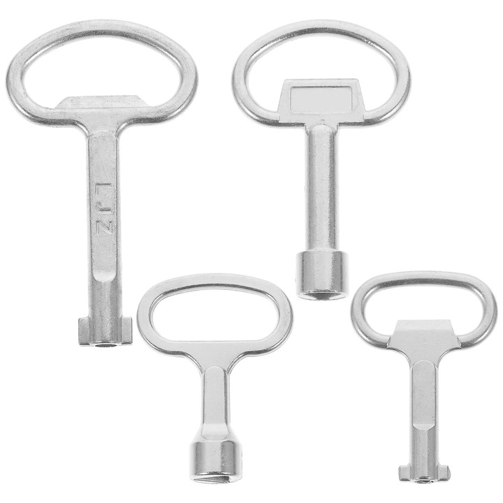 Set de chei multifunctionale, 4 piese, zinc, multicolor, 7x4.5x0.8cm