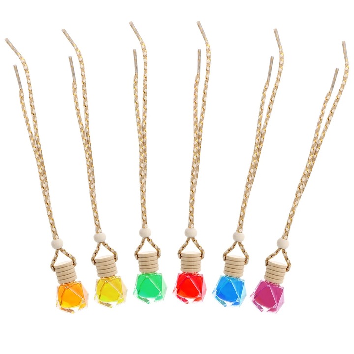 Odorizante auto set 6pcs, parfum interior, multicolor, 5.20x2.80x2.80cm