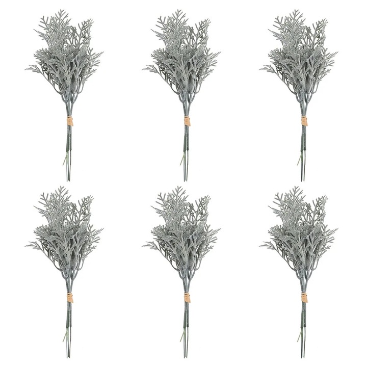 Buchet flori artificiale, 6 bucati, material textil, multicolor, 22x11x9cm