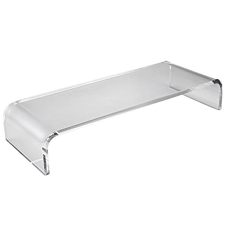 Suport monitor ajustabil, transparent, 52.70x19.00x9.30cm, pentru birou acasa