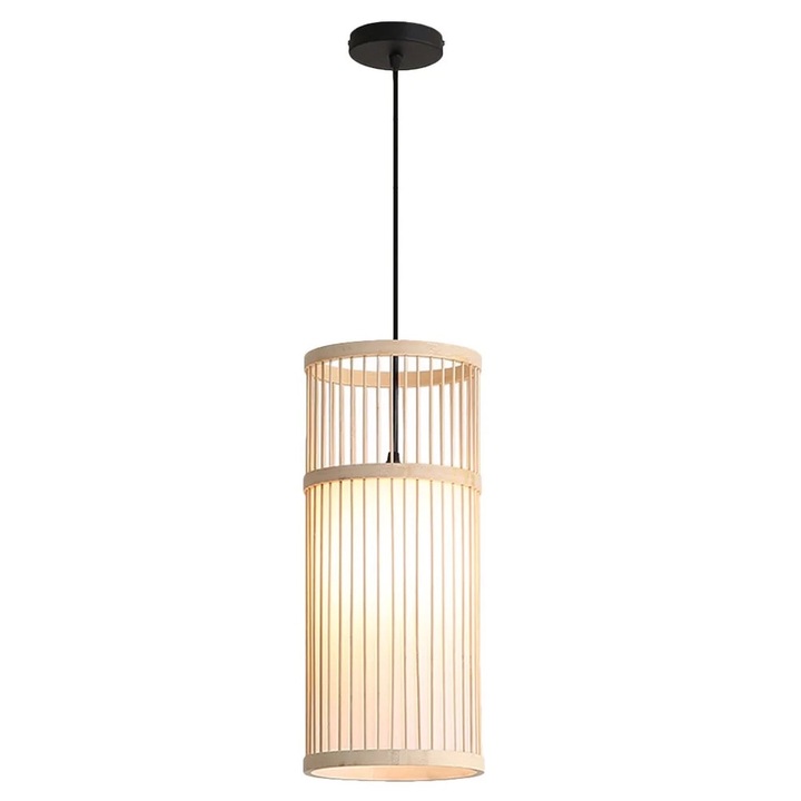Lustra, bambus, 42x18x18cm, bej/negru