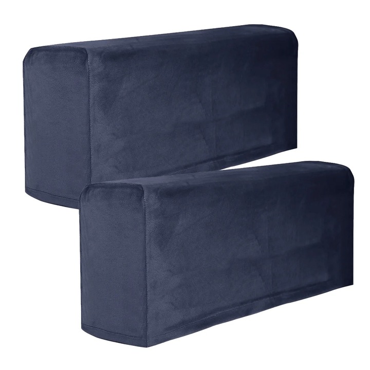 Huse protectie pentru bratele canapelei, bleumarin, 45x16x20cm, set 2 bucati
