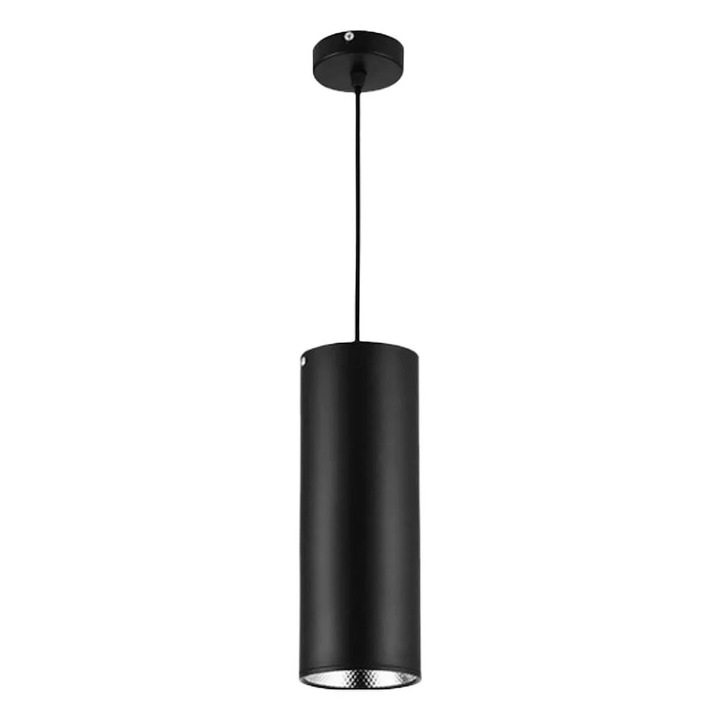 Lustra cilindrica LED, 7W, 6x6x20cm, negru