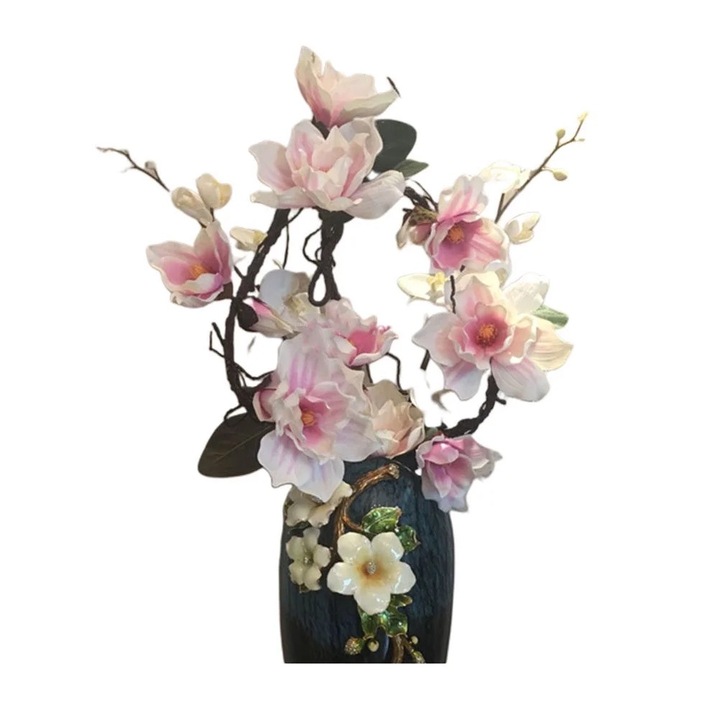 Coroana florala artificiala, 185x6x6cm, roz, set decorativ pentru casa, birou, nunta, petrecere
