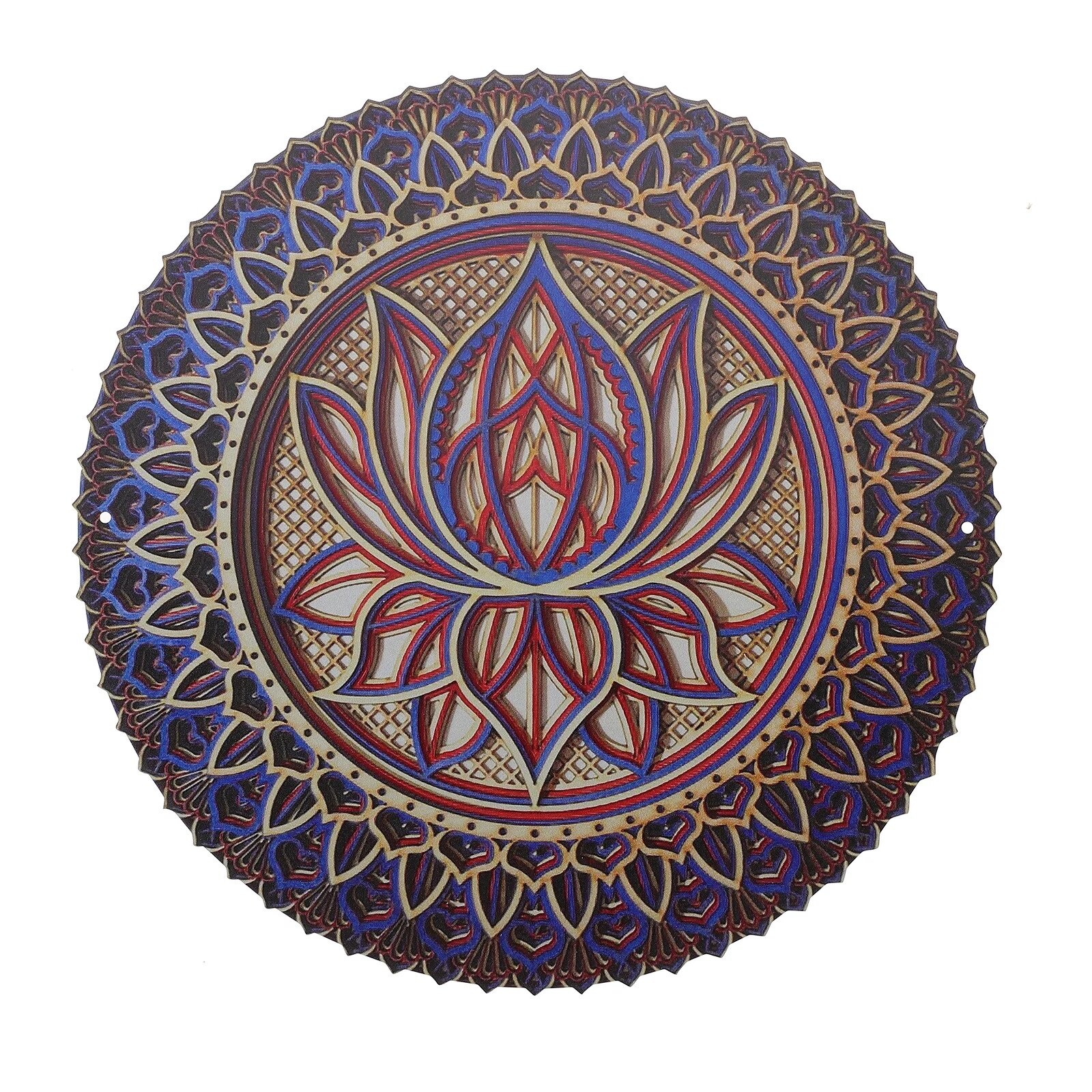 Pandantiv decorativ din metal mandala, multicolor, 30x30cm, set 1