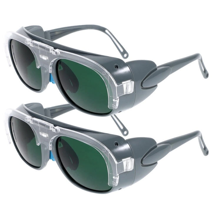 Ochelari de sudura, set 2 bucati, protectie oculara, material ABS, gri, 14.50x14.00x5.50cm