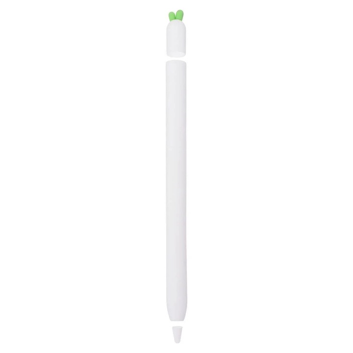 Husa de protectie din silicon pentru Apple Pencil, design morcov, multicolor, 17.5x1x1cm, set 1 buc.