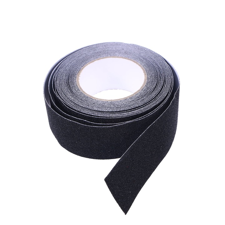 Banda adeziva anti-derapanta, 10m, 5cm, neagra, pentru scari si suprafete alunecoase