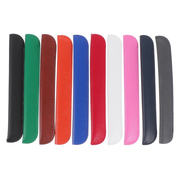 Set 10 Piese Huse Portabile pentru Pix, Multicolor, 17.50x2.50x0.50cm