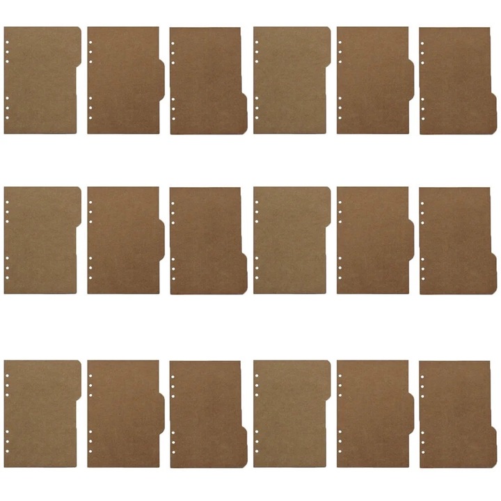 Set 18 Separatori Documente A5, Kraft, Multicolor, 21x15.1x0.25cm
