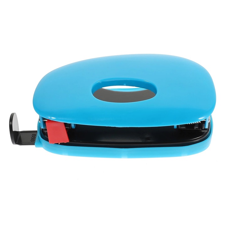 Perforator birou 2 gauri, multicolor, 11.50x6.50x4.00cm, cu rigla