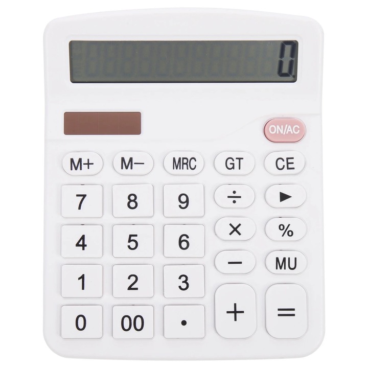 Calculator de birou portabil, 12 cifre, alb, 14.50x12.00x2.50cm