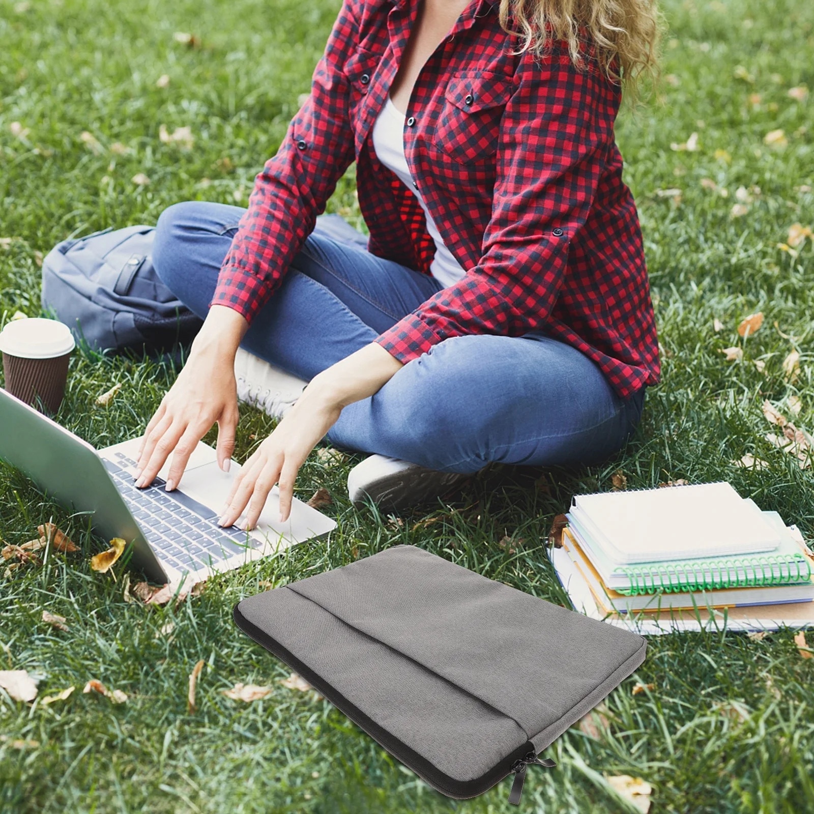 Husa laptop 15.6 inch, gri, material Oxford, 40x27.5x3cm