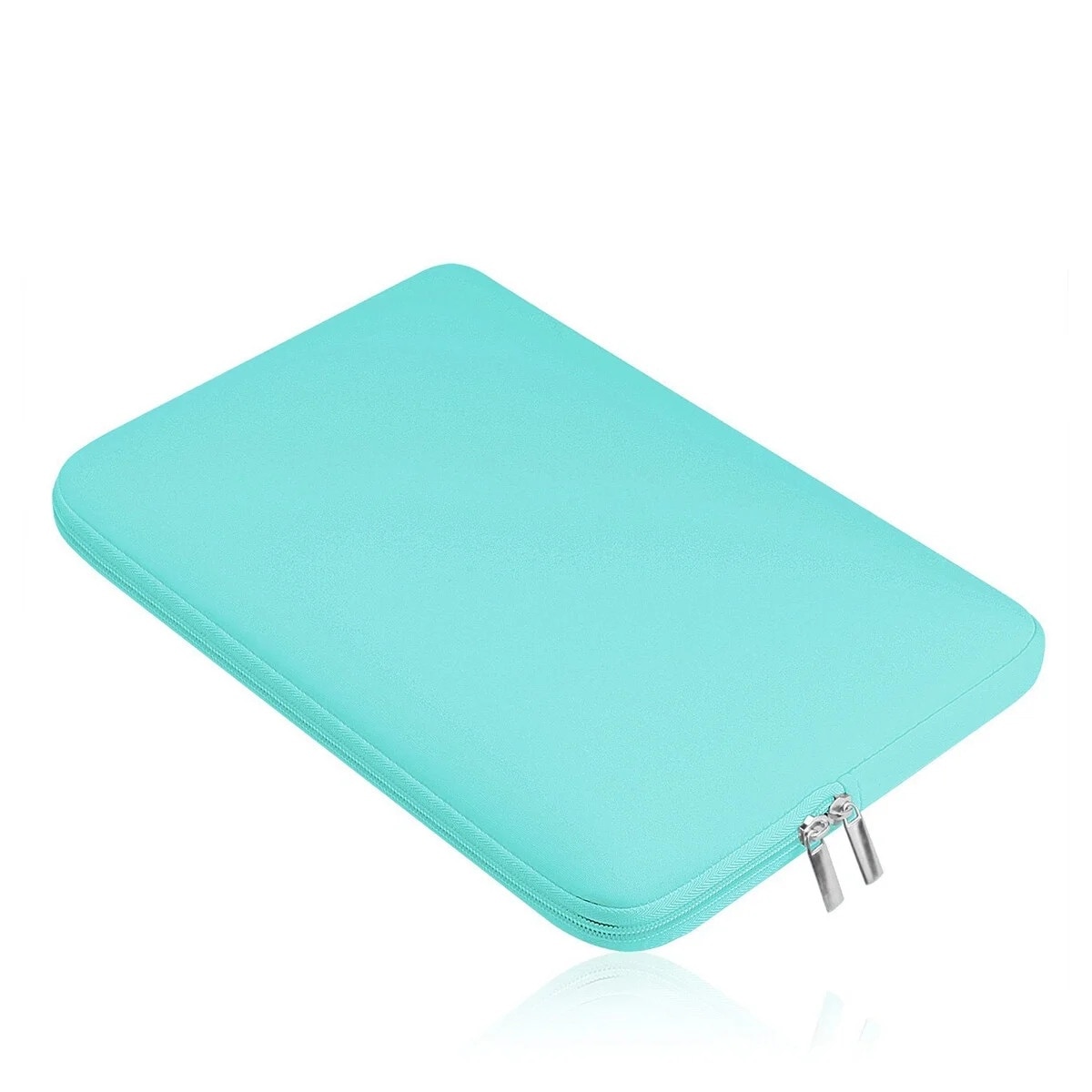 Husa laptop, verde, neopren, 34x25x1.5cm, design slim cu fermoar dublu