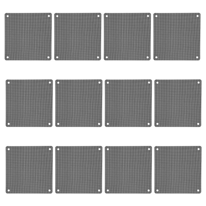 Filtru praf ventilator PC YANYXR set 12 buc negru 12x12x0.1cm