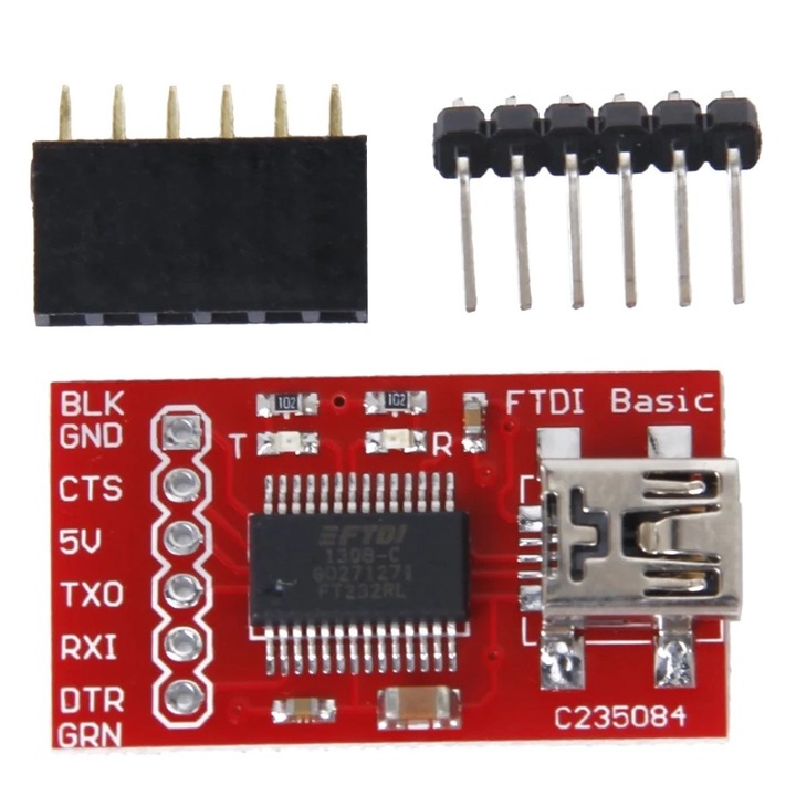 FTDI USB2.0 - TTL soros átalakító modul, FT232RL chipset, 3,1x1,75cm, 3,3V/5V