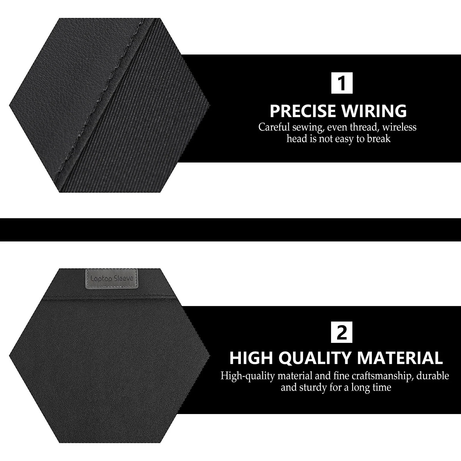 Set geanta laptop, neagra, 38.50x28.30x0.20cm, din PU, TPU si plus, cu suport, include geanta pentru cabluri si geanta pentru mouse