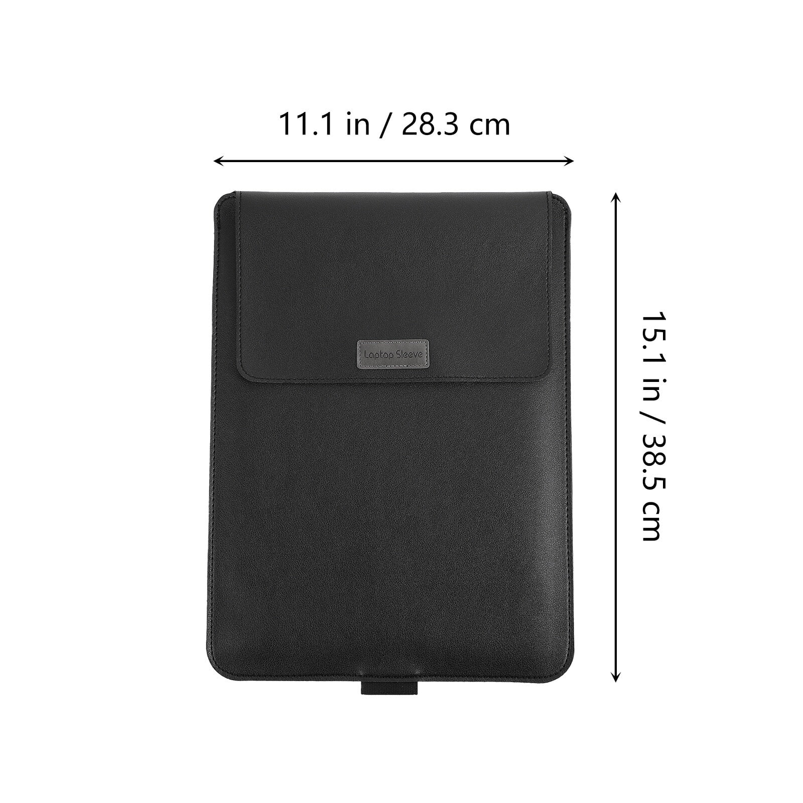 Set geanta laptop, neagra, 38.50x28.30x0.20cm, din PU, TPU si plus, cu suport, include geanta pentru cabluri si geanta pentru mouse