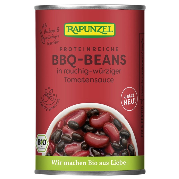 Mix de fasole BBQ in sos de rosii bio, 400g