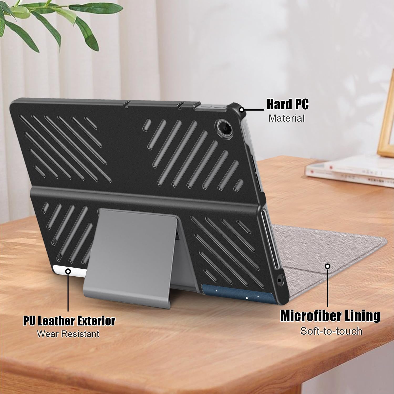 Husa pentru Lenovo Tab Plus (TB351FU) 11.5 inch 2024, Carcasa protectoare subtire cu suport si functie de trezire/dormire automata, Pisica Lenesa