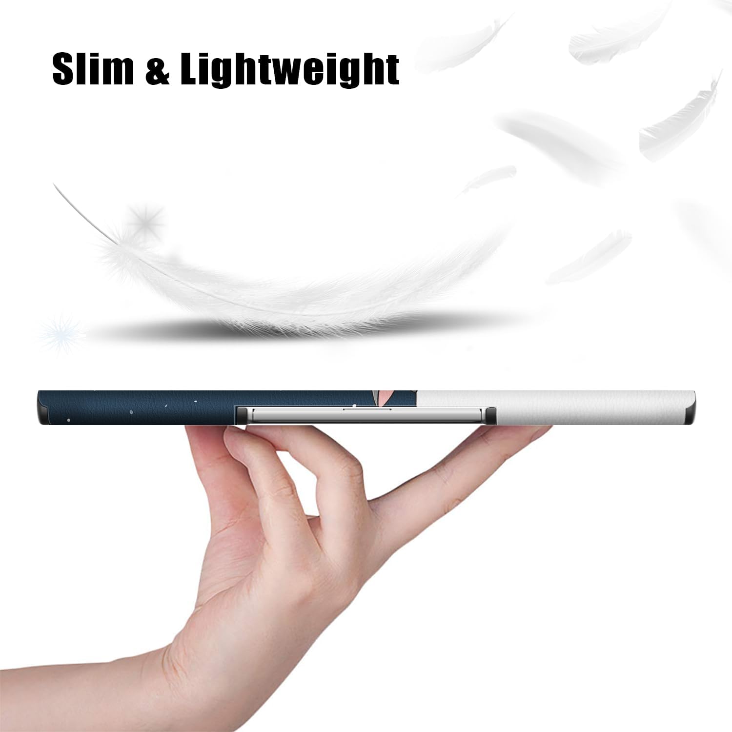 Husa pentru Lenovo Tab Plus (TB351FU) 11.5 inch 2024, Carcasa protectoare subtire cu suport si functie de trezire/dormire automata, Pisica Lenesa