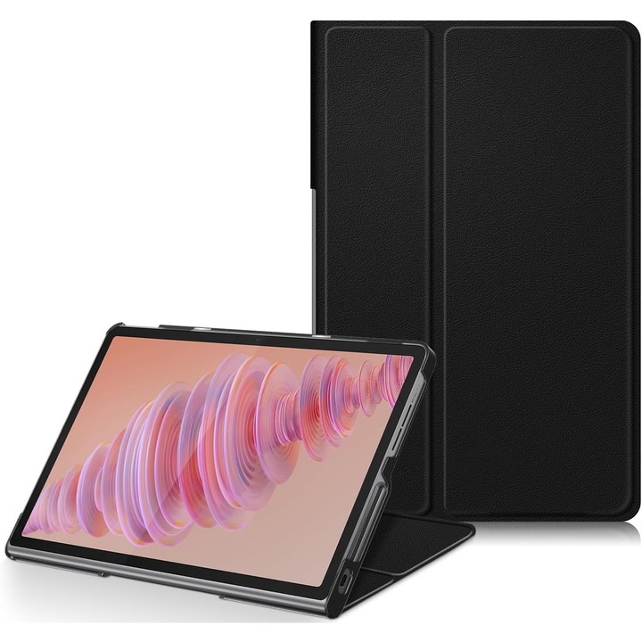 Husa pentru Lenovo Tab Plus (TB351FU) 11.5 inch 2024, Carcasa protectoare subtire cu suport si functie de trezire/dormire automata, Negru