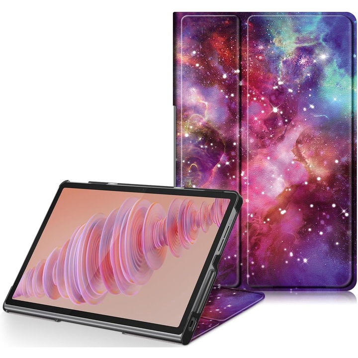 Husa pentru Lenovo Tab Plus (TB351FU) 11.5 inch 2024, Carcasa protectoare subtire cu suport si functie de trezire/dormire automata, Galaxie