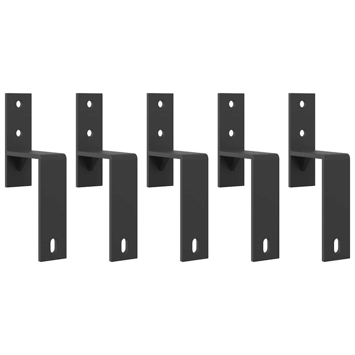 vidaXL 5 db pajtaajtó elkerülő konzolok lapos sínekhez szénacél 4009760