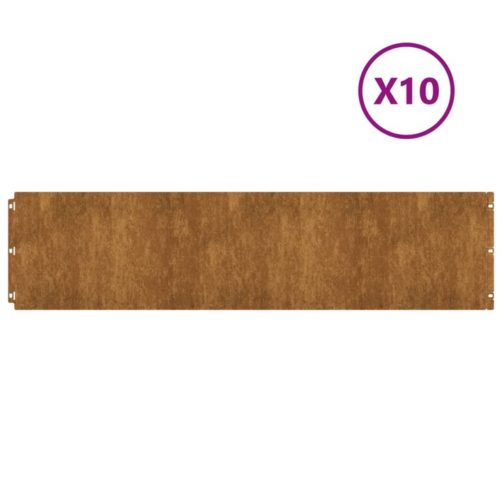 vidaXL 10 db rugalmas corten acél gyepszegély 25 x 103 cm 821896