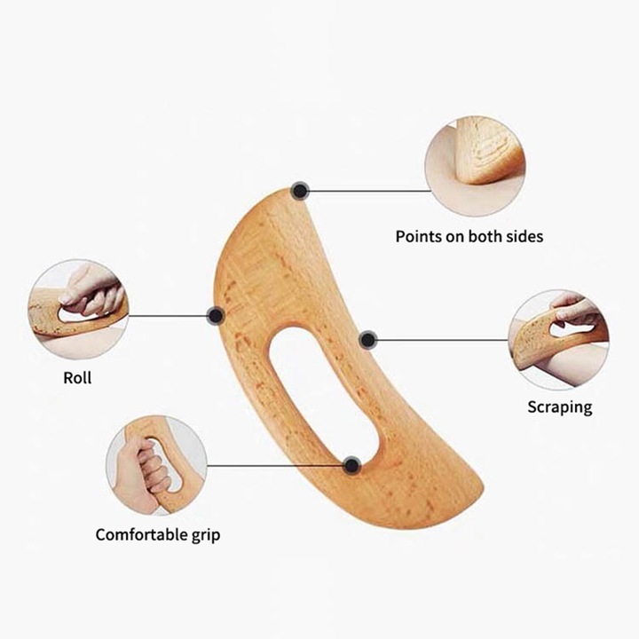 Gua Sha kaparó masszázs eszköz fa Gua Sha tábla akupunktúra masszázspontokhoz a hát alsó lábára
