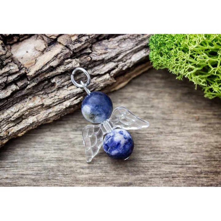 Висулка от минерален содалит Ангел на смелостта