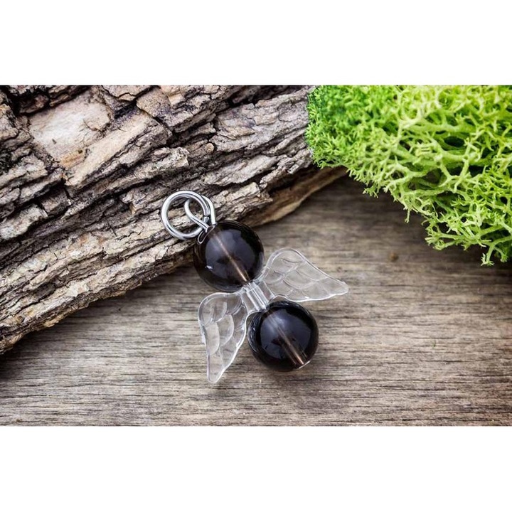 Висулка с минерален опушен кварц „Ангел на приемането“