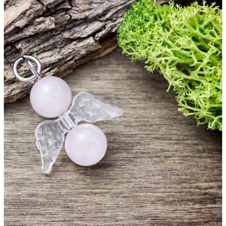 Szerelem angyal rózsakvarc ásvány medál
