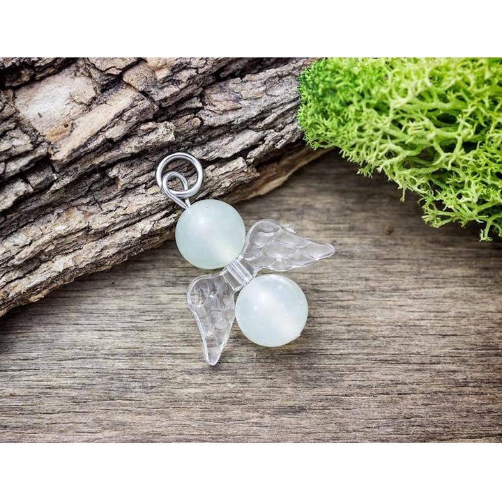 Bijuterie dama, R.M. ékszer, Pandantiv mineral din jad cu inger Joy of Life