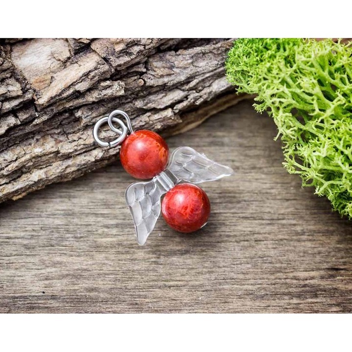 Висулка с минерален корал и ангелска устойчивост