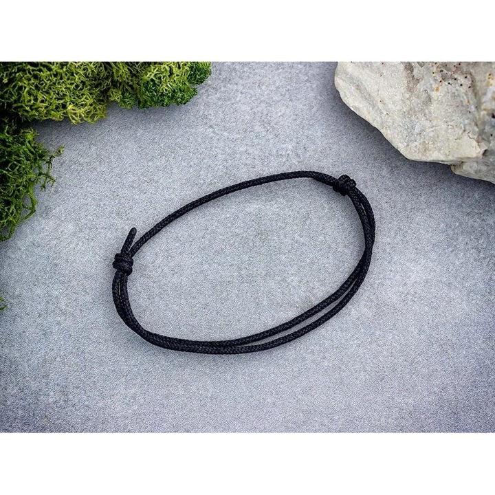 Късметлийска черна гривна от микрокорд