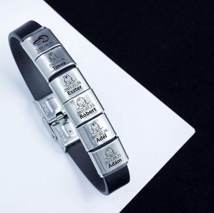 Bratara unica R.M. ékszer de cauciuc MoMents cu 6 pandantive