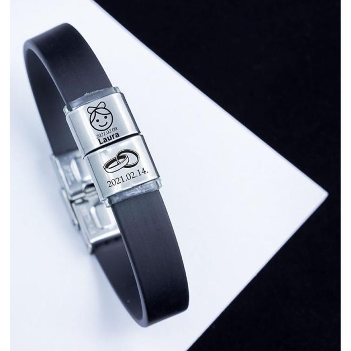 Viata noastra impreuna 2 pandantive unice Bratara din cauciuc MoMents, R.M. ékszer