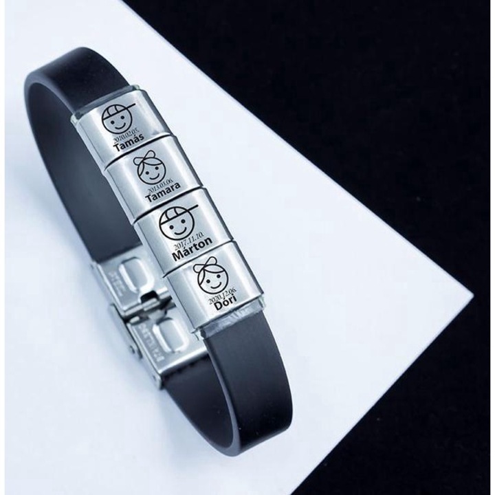 Bratara din cauciuc My Children 4 MoMents cu pandantive unice