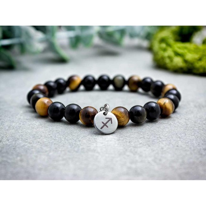 Bratara minerala cu pandantiv zodia Sagetator