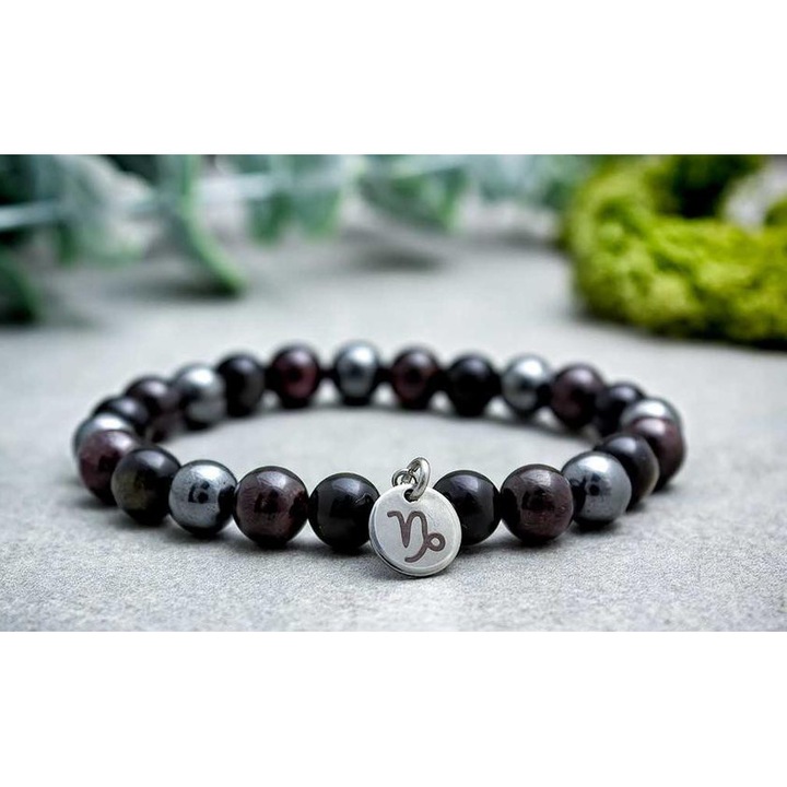 Bak csillagjegy medálos ásvány karkötő